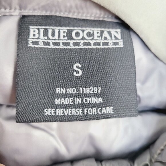 Vintage Blue Ocean Collection Puffer Vest Lightweight Liquid Gray Y2K Small NEW - Picture 8 of 9